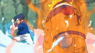 Sasuke vs Naruto,Sasuke fully awakens Sharingan and Naruto controls some of the power Kurama chakra