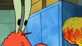 Spongebob picks up wood thorns, Mr. Krabs helps the little sponge heal