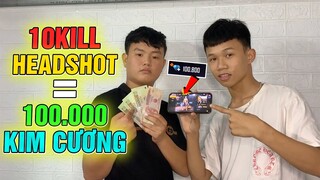 [Free Fire] Trẻ Trâu Tuyên Bố Là Trùm Tử Chiến, Qua Nhà Thử Thách Bé Chanh Bắn 10Kill HeadShot??