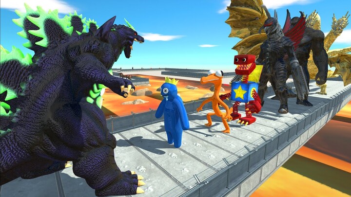 Super Godzilla Lava Death Run VS Ghidorah - Animal Revolt Battle Simulator