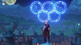 Saya mereproduksi cincin Olimpiade dengan kembang api [ Genshin Impact ]