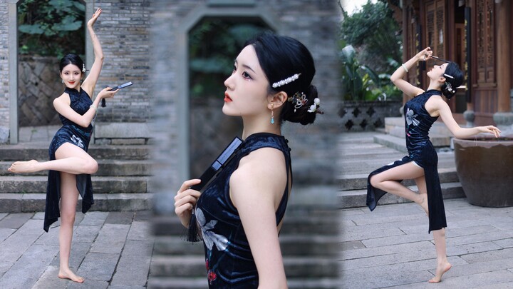 Mặc sườn xám để nhảy... "Cho em một tình yêu" Thật khó để di chuyển bằng chân trần trên những viên g