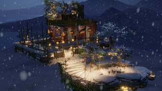 [Jianwang 3 Homes] No. 15 Xianju, a rockery floating island, a floating pool with lights [Drunken Dr