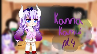 Anime girls react||pt.4||Kanna Kamui||Miss Kobayashi's dragon maid||