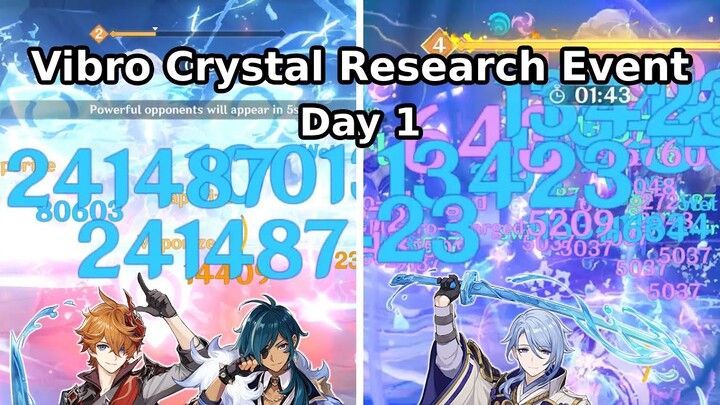 【Genshin Impact】Childe Vape/Melt & Ayato Taser | Vibro Crystal Research Event Day 1 (6640 Points)