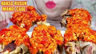 ASMR BAKSO RUSUK MANDI CABE MERCON | ULUL ASMR MUKBANG INDONESIA