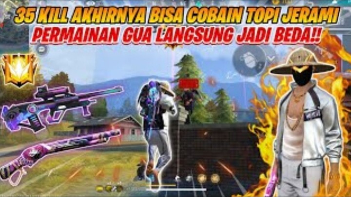 35 KILL SOLO VS SQUAD AKHIRNYA BISA COBAIN TOPI JERAMI AUTO JADI BEDA GAMEPLAY GUA!! - FREFIRE