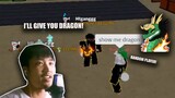 CHALLENGING A RANDOM PLAYER FOR DRAGON FRUIT! | BLOX FRUITS