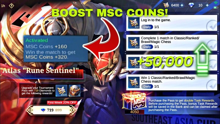 HOW TO BOOST MSC COINS 2023! MSC TOURNAMENT PASS EVENT MLBB