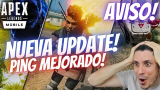 YA SALIO! NUEVA ACTUALIZACION! CORRECION DE PING Y BUGS! | APEX LEGENDS MOBILE | ElRido