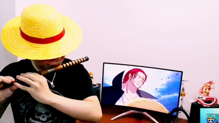 [Musik]Memainkan lagu tema <One Piece> dengan seruling: <Luffy Moukou>