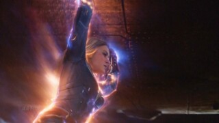 The superhero landed, and Captain Marvel flew down with a spaceship