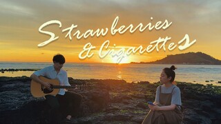 亲姐弟翻唱戳爷《Strawberries & Cigarettes》，与济州岛浪漫日落一起