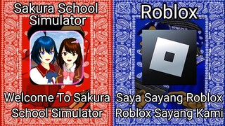 Sakura School Simulator VS Roblox, Saya Sayang Roblox Roblox Sayang Kami