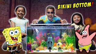 BIKIN AQUARIUM RUMAH SPONGEBOB BIKINI BOTTOM DI DUNIA NYATA!! SURPRISE UNTUK ALUNA DAN AMANDA!!