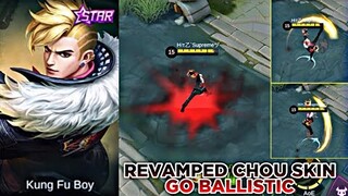 Revamp Chou Go Ballistic Skin Script Full Effect Yellow & Black Combination / Mobile Legends