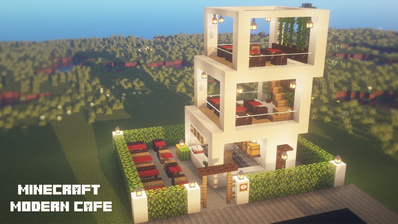 Minecraft Modern Cafe Tutorial Bilibili