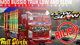 RILIS!! MOD BUSSID TRUK LOW AND SLOW MERAH FULL STROBO || BY FAM8OS || MOD BUSSID TERBARU!!