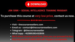 Jon Sinn - Sexual Intelligence Training Program
