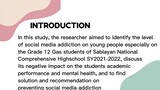 Research Proposal: A Quantitative Research on the Level of Social Media Addiction among Grade 12 GAS