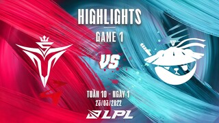 V5 vs AL | Highlights - Game 1 | Tuần 10 Ngày 1 | LPL Mùa Xuân 2022