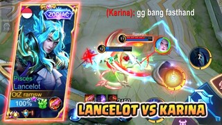 LANCELOT VS KARINA, LAWAN HERO2 LATEGAME PASTIKAN HARUS END CEPAT YGY - LANCELOT GAMEPLAY #430