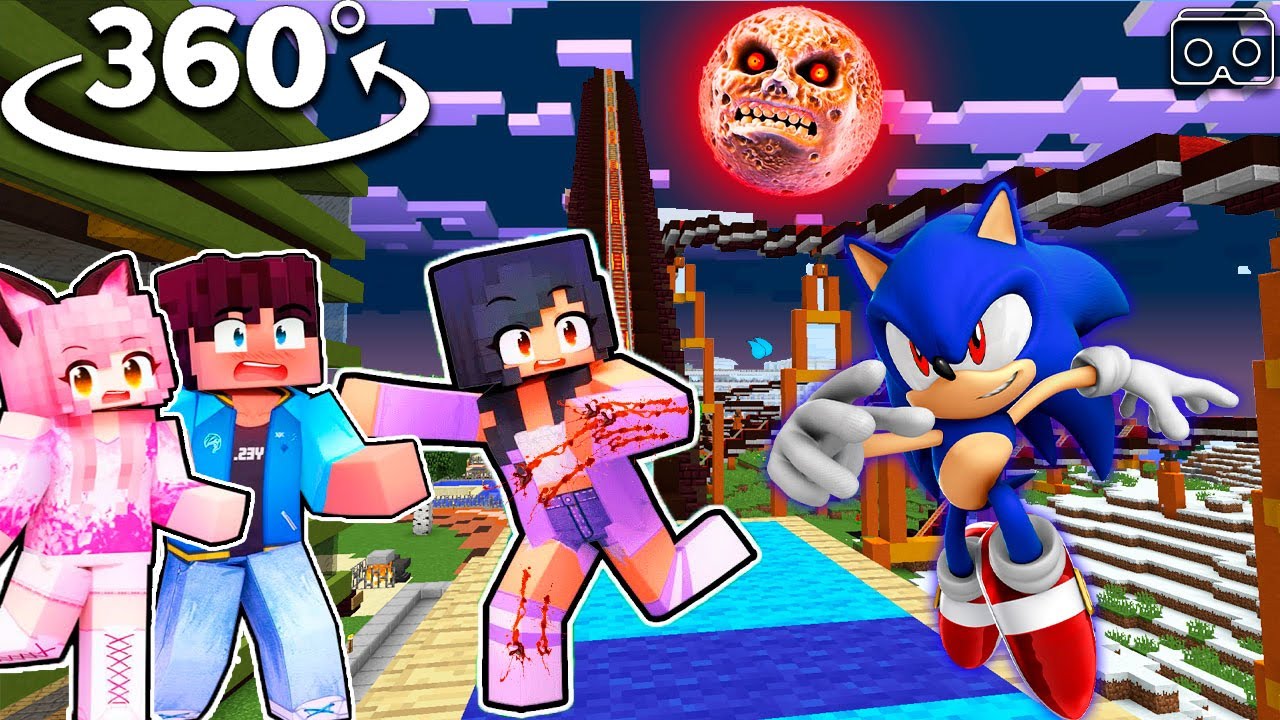 Aphmau saving friends from SONIC.EXE in Minecraft 360° - BiliBili