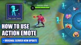 HOW TO USE ACTION EMOTE IN NEW UPDATE! | MOBILE LEGENDS