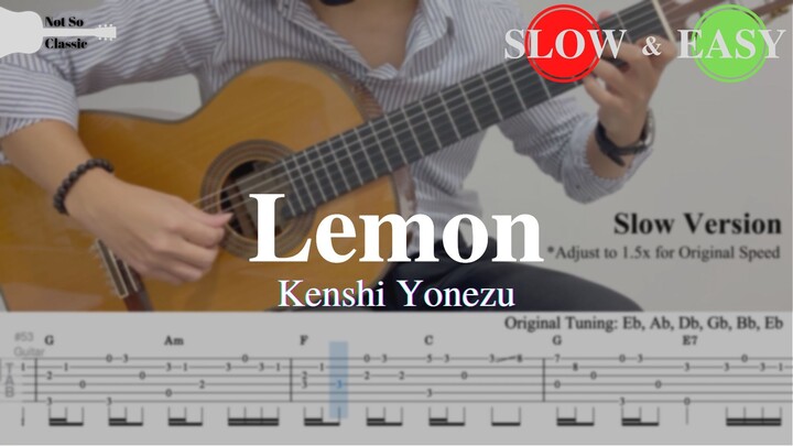 Lemon - Kenshi Yonezu | Fingerstyle Guitar TAB (+ Slow & Easy)
