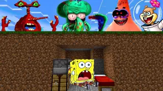 Minecraft Speedrunner VS 6 Hunters - Spongebob Animation