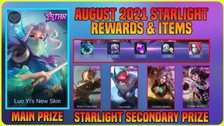 AUGUST 2021 CHOOSE YOUR STARLIGHT SKIN REWARDS & ITEMS UPDATE | MLBB