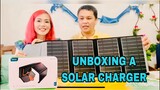 UNBOXING A PORTABLE SOLAR CHARGER