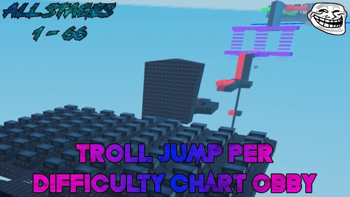 TROLL Jump Per Difficulty Chart Obby [All Stages 1-66] (ROBLOX Obby)