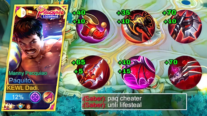 NEW PAQUITO RED BUILD FOR UNLI KILL & SAVAGE!! UNLIMITED LIFESTEAL HACKK🔥|MLBB