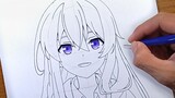 How to Draw ELAINA [ Majo no Tabitabi ] - cara gambar anime