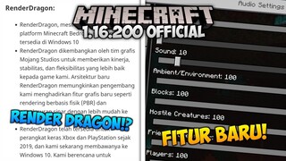 UPDATE! MCPE OFFICIAL VERSI TERBARU 1.16.200 - RENDER DRAGON! & SOUND SETTING BARU!