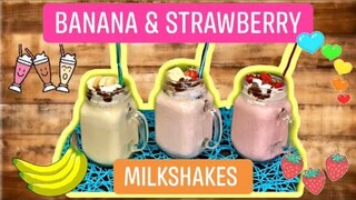 Banana and Strawberry Milkshake- Easy Recipe
