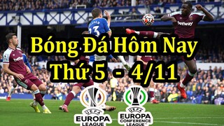 Lịch Thi Đấu Bóng Đá Hôm Nay 4/11 - Europa League & UEFA Conference League - Cúp C2 & C3 Châu Âu