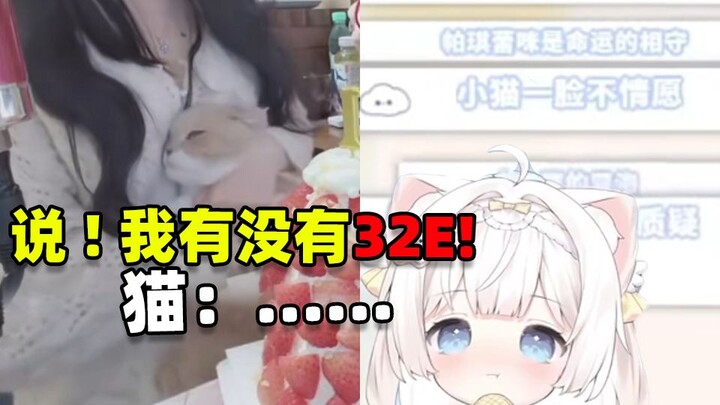 女主播被人说腿粗后强迫猫猫承认自己是32E