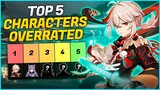 TOP 5 OVERRATED Charcter by the GENSHIN COMMUNITY