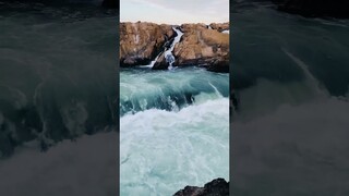 Nature's shower therapy at its finest 🌊☘️ #waterfall #relaxing #nature #shorts