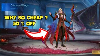 DRAW CECILION COLLECTOR CRIMSON WINGS SKIN AT 50% OFF || GUIDE FOR CECILION COLLECTOR SKIN MLBB