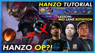 HANZO TUTORIAL WITH HONDA BEAST AND MAGE DAD YUJI! LESSON: MID LANE ROTATION. HANZO OP!?