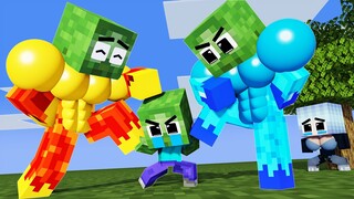 Monster School : THE FIRE BABY ZOMBIE - Sad Story - Minecraft Animation