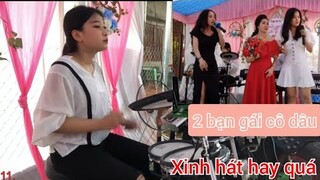 Đêm Trăng Tình Yêu Remix | Drum Cover by Ni Ni | 2 Cô Bạn Cô Dâu Hát Cực Xinh