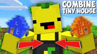 What if COMBINE TINY LAVA HOUSE VS WATER HOUSE in Minecraft ? LAVA VS WATER !