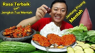 MUKBANG JENGKOL MENTAH IKAN ASIN + IKAN ETEM BAKAR SAMBAL TERASI PEDAS,TERONG BALADO LALAPAN MENTAH