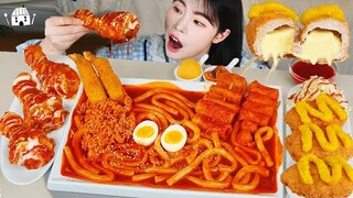 ASMR MUKBANG| 직접 만든 떡볶이 양념치킨 치즈 돈까스 먹방 & 레시피 FRIED CHICKEN AND Tteokbokki EATING