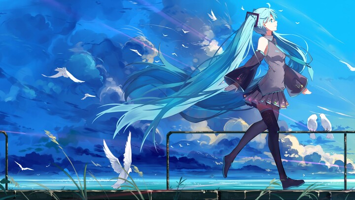 【Hình nền động/Hatsune Miku】Về nàng công chúa muốn đi dạo trên bãi biển và hát một bài hát về Senbon