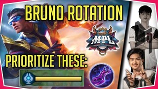 Bruno Core Rotation Best Build Tutorial And Jungle Gameplay Tips - Mobile Legends 2021